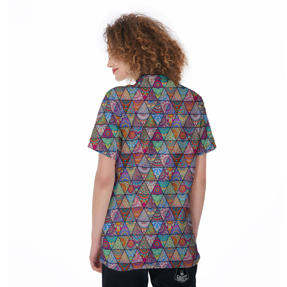 Patchwork Ethnic Mandala Print Pattern Women's Golf Shirts-grizzshop