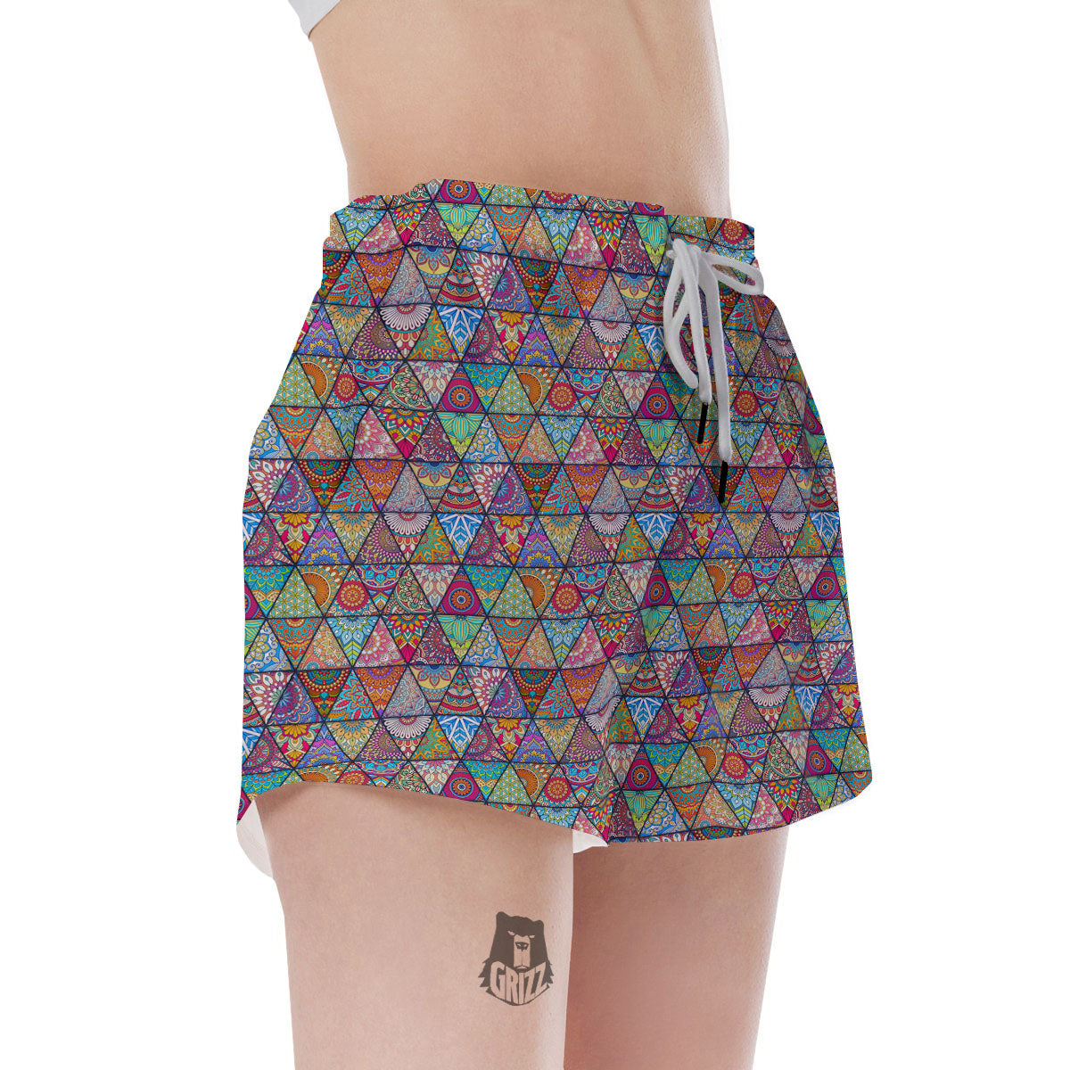 Patchwork Ethnic Mandala Print Pattern Women's Shorts-grizzshop