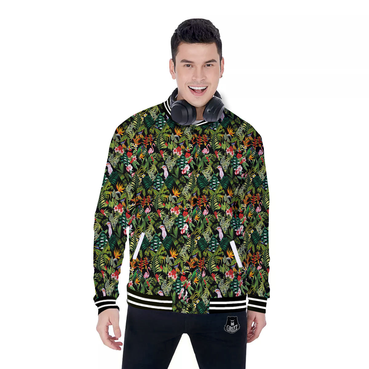 Patchwork Exotic Print Pattern Baseball Jacket-grizzshop