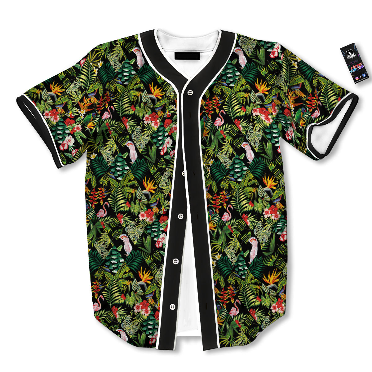 Patchwork Exotic Print Pattern Baseball Jersey-grizzshop