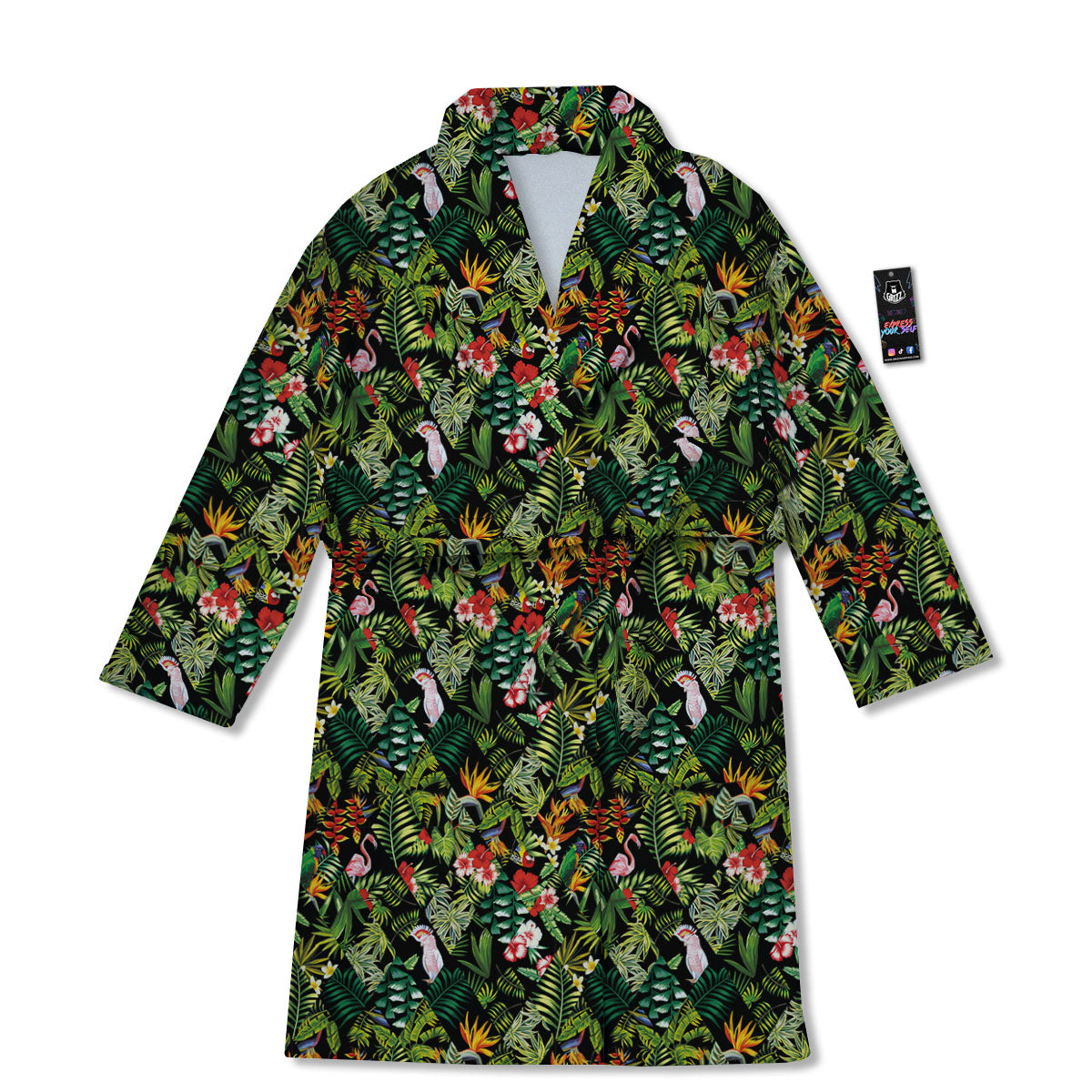 Patchwork Exotic Print Pattern Bathrobe-grizzshop