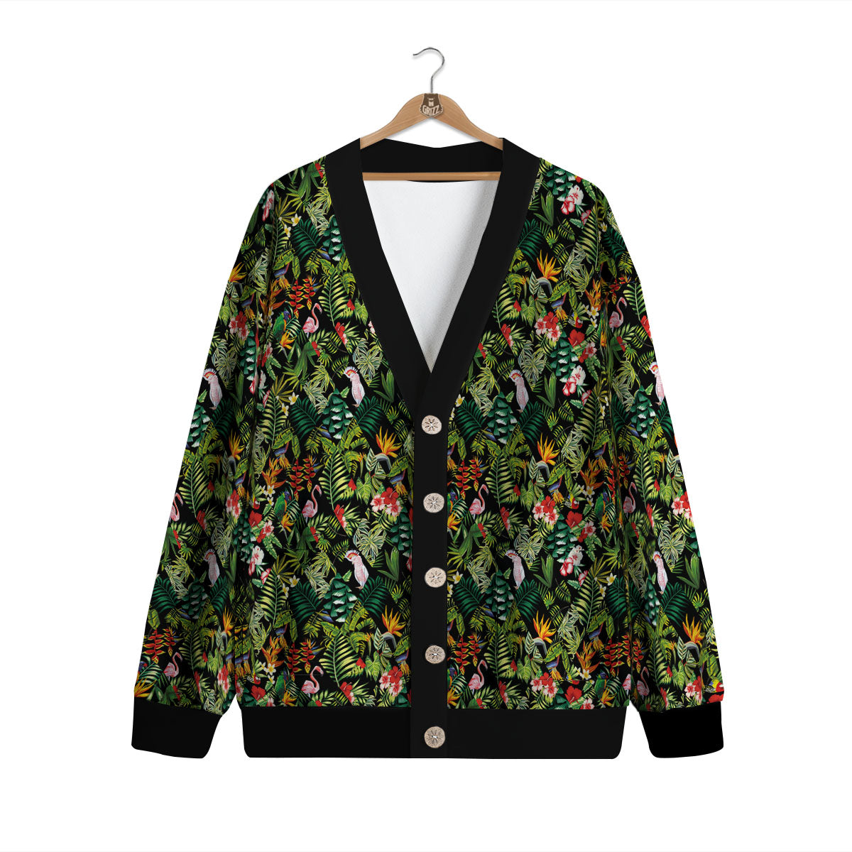 Patchwork Exotic Print Pattern Cardigan-grizzshop