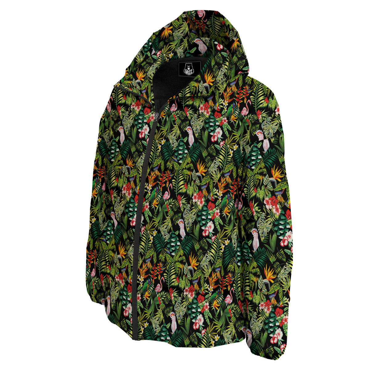 Patchwork Exotic Print Pattern Down Jacket-grizzshop