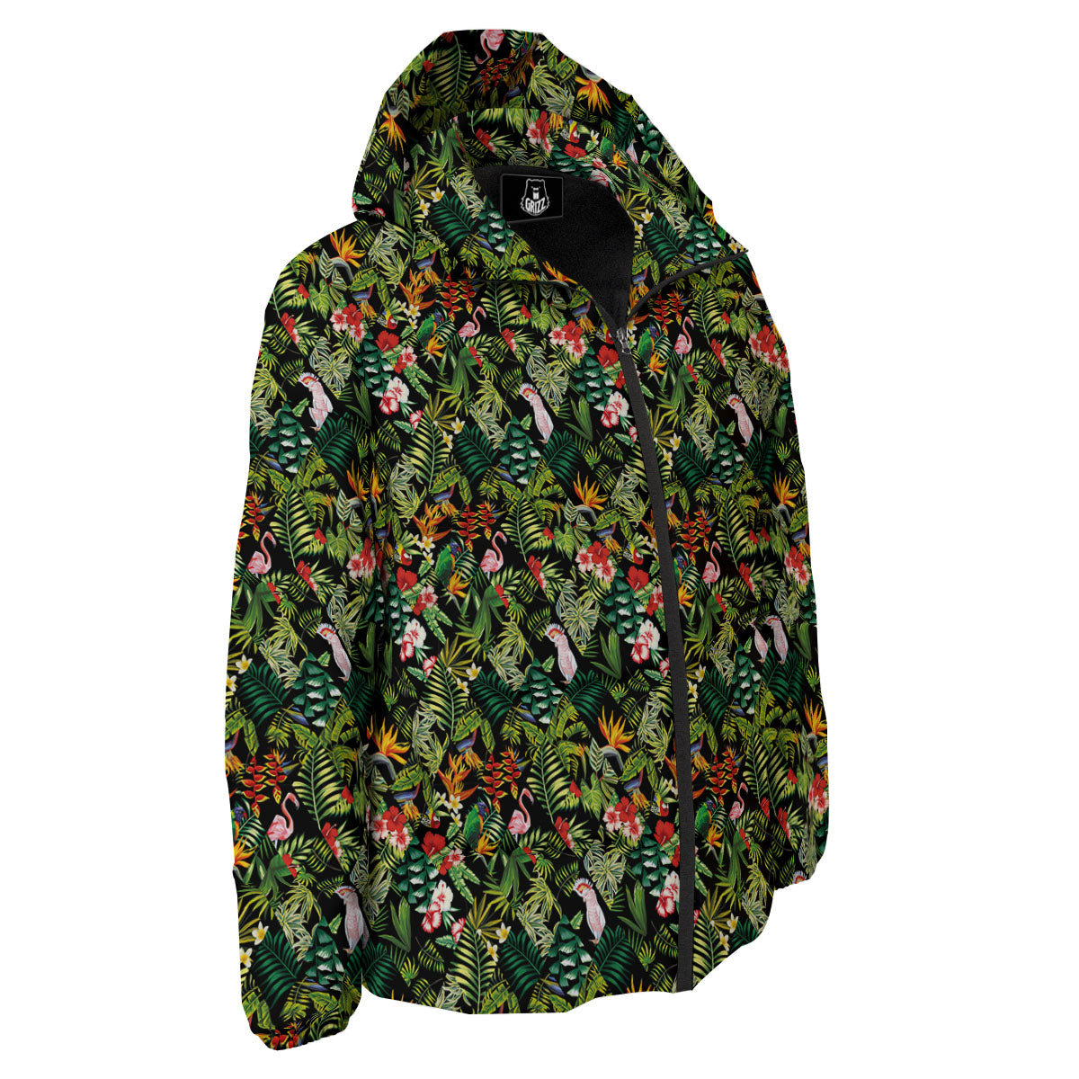 Patchwork Exotic Print Pattern Down Jacket-grizzshop