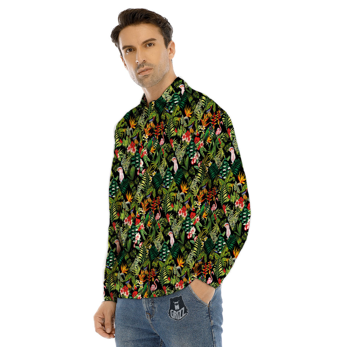 Patchwork Exotic Print Pattern Men's Dress Shirts-grizzshop