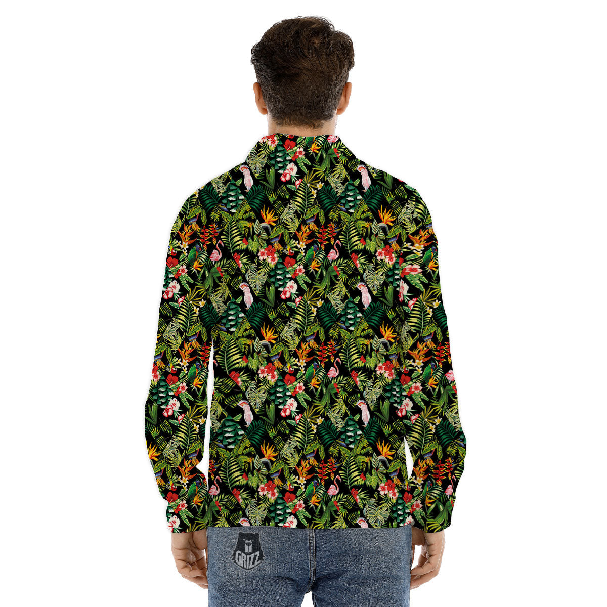 Patchwork Exotic Print Pattern Men's Dress Shirts-grizzshop