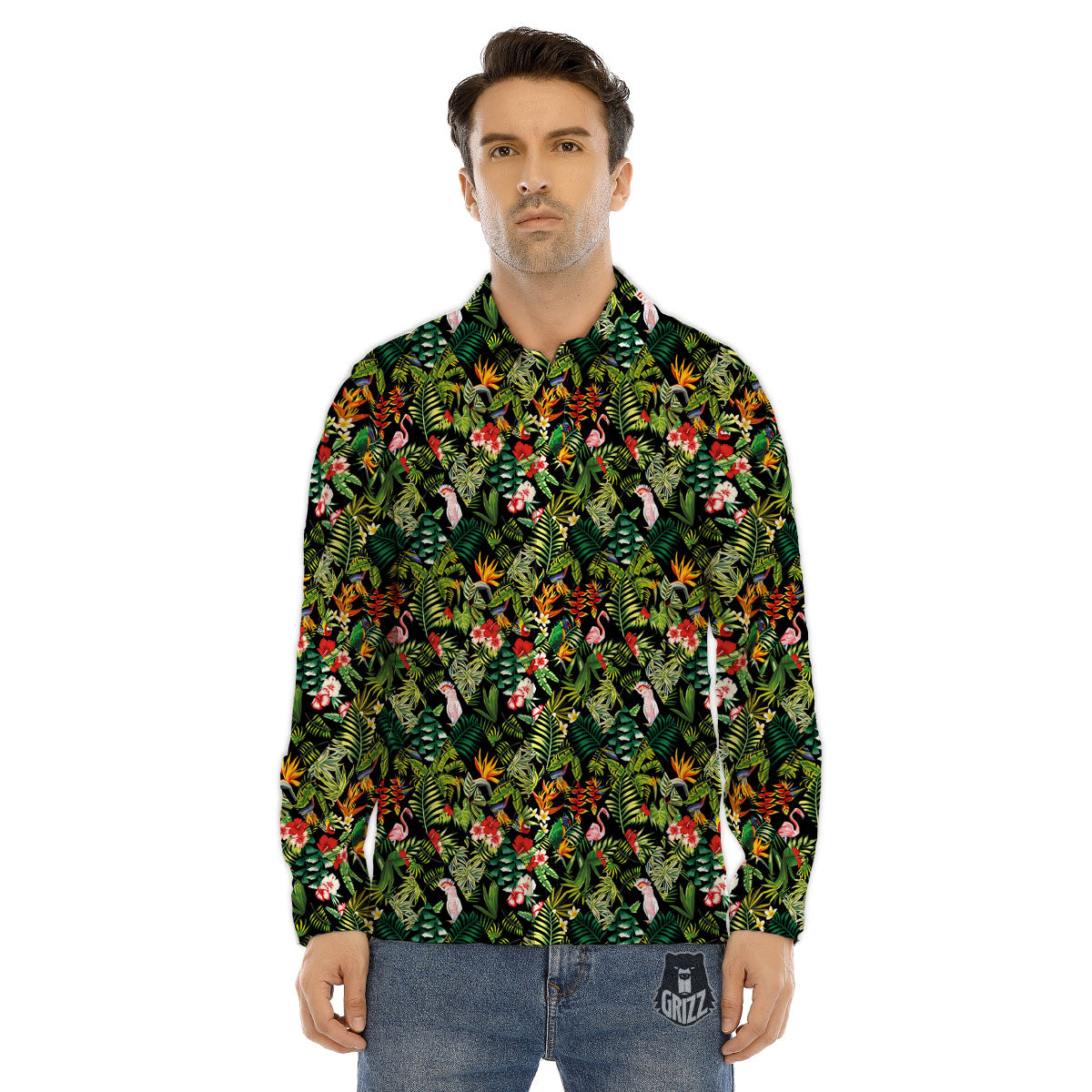 Patchwork Exotic Print Pattern Men's Dress Shirts-grizzshop