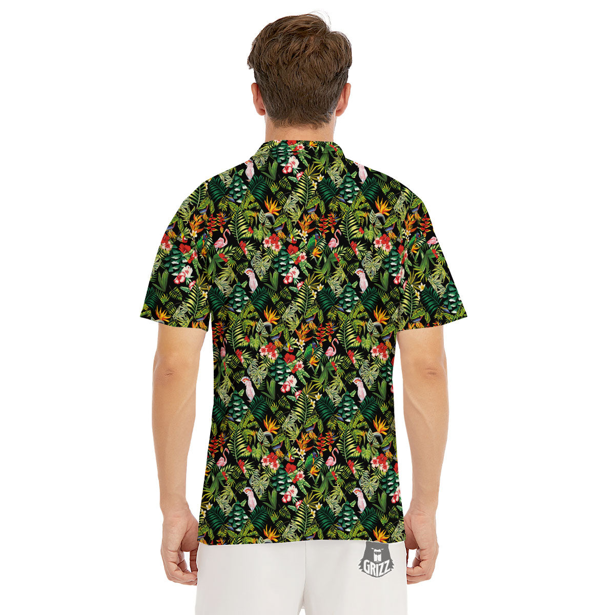 Patchwork Exotic Print Pattern Men's Golf Shirts-grizzshop