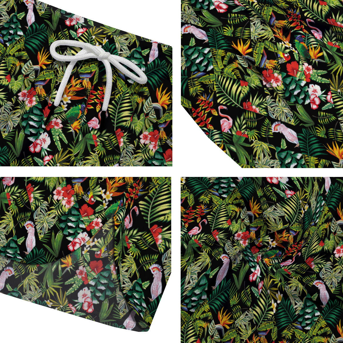 Patchwork Exotic Print Pattern Men's Running Shorts-grizzshop
