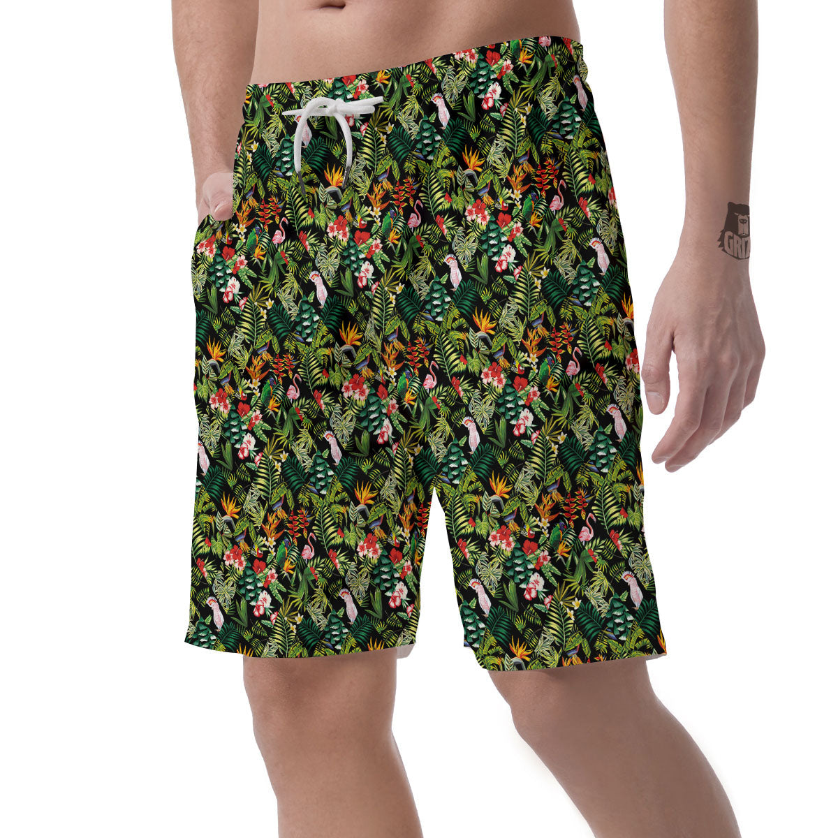 Patchwork Exotic Print Pattern Men's Shorts-grizzshop