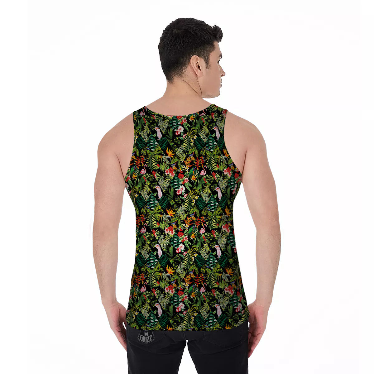 Patchwork Exotic Print Pattern Men's Tank Top-grizzshop