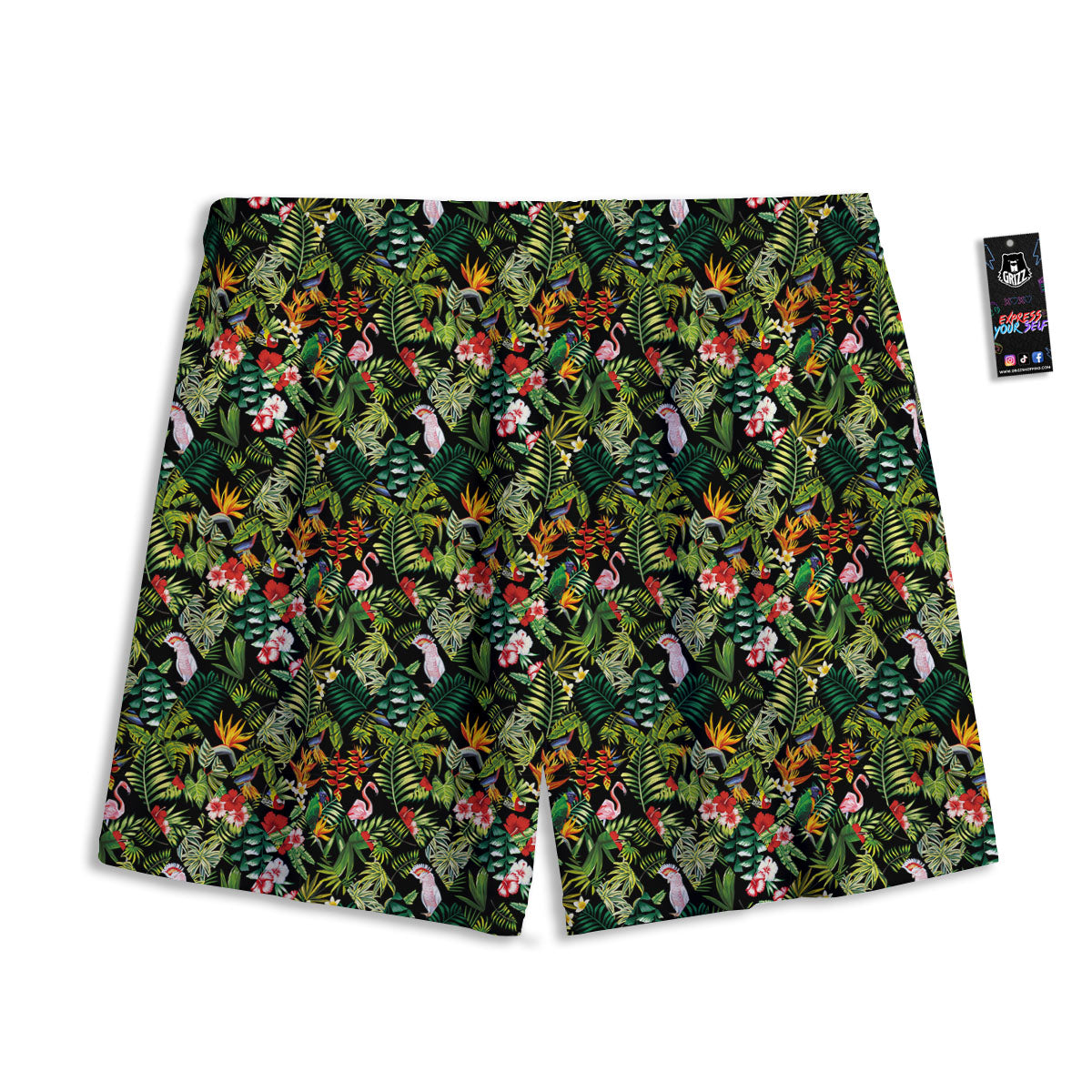 Patchwork Exotic Print Pattern Mesh Shorts