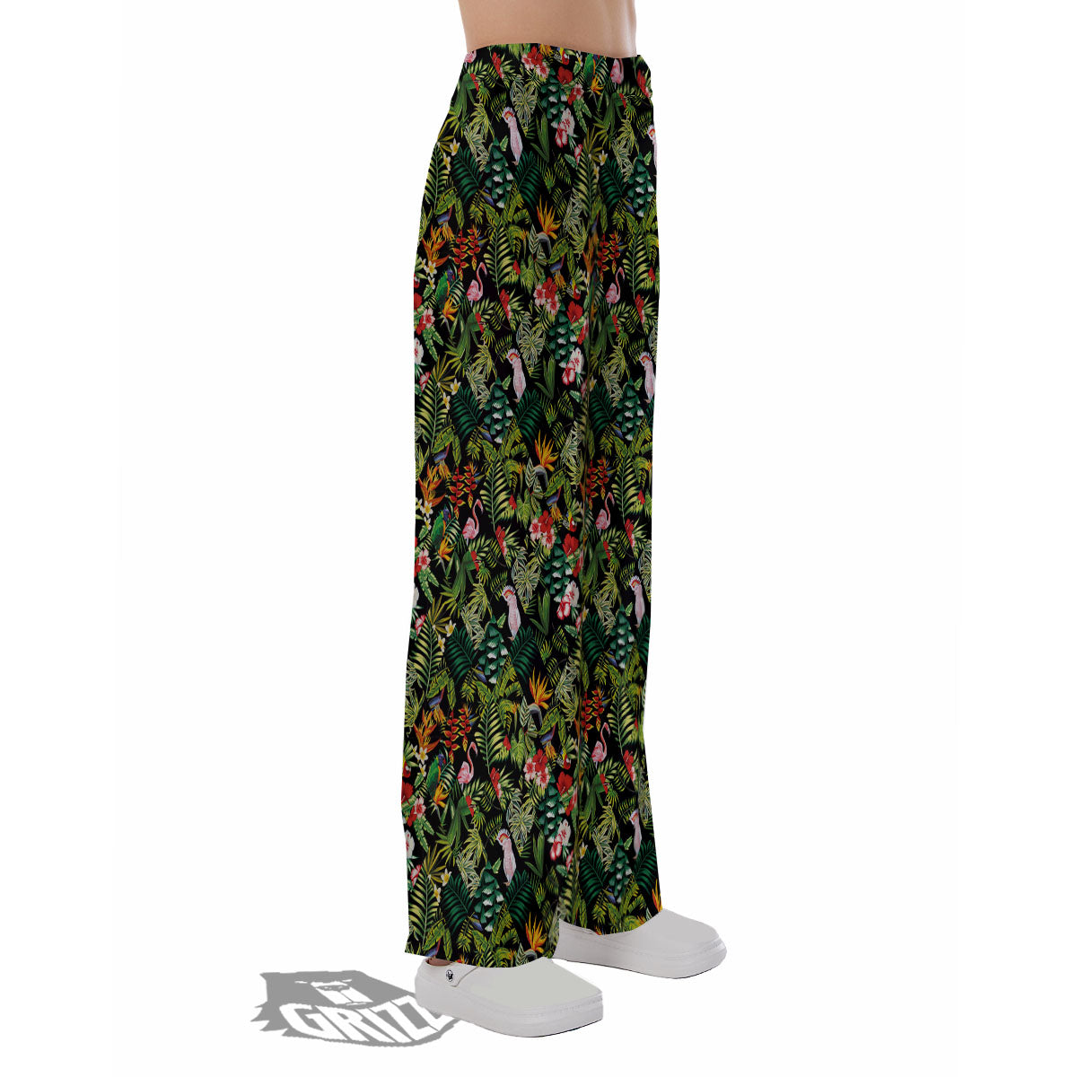 Patchwork Exotic Print Pattern Pajama Pants-grizzshop