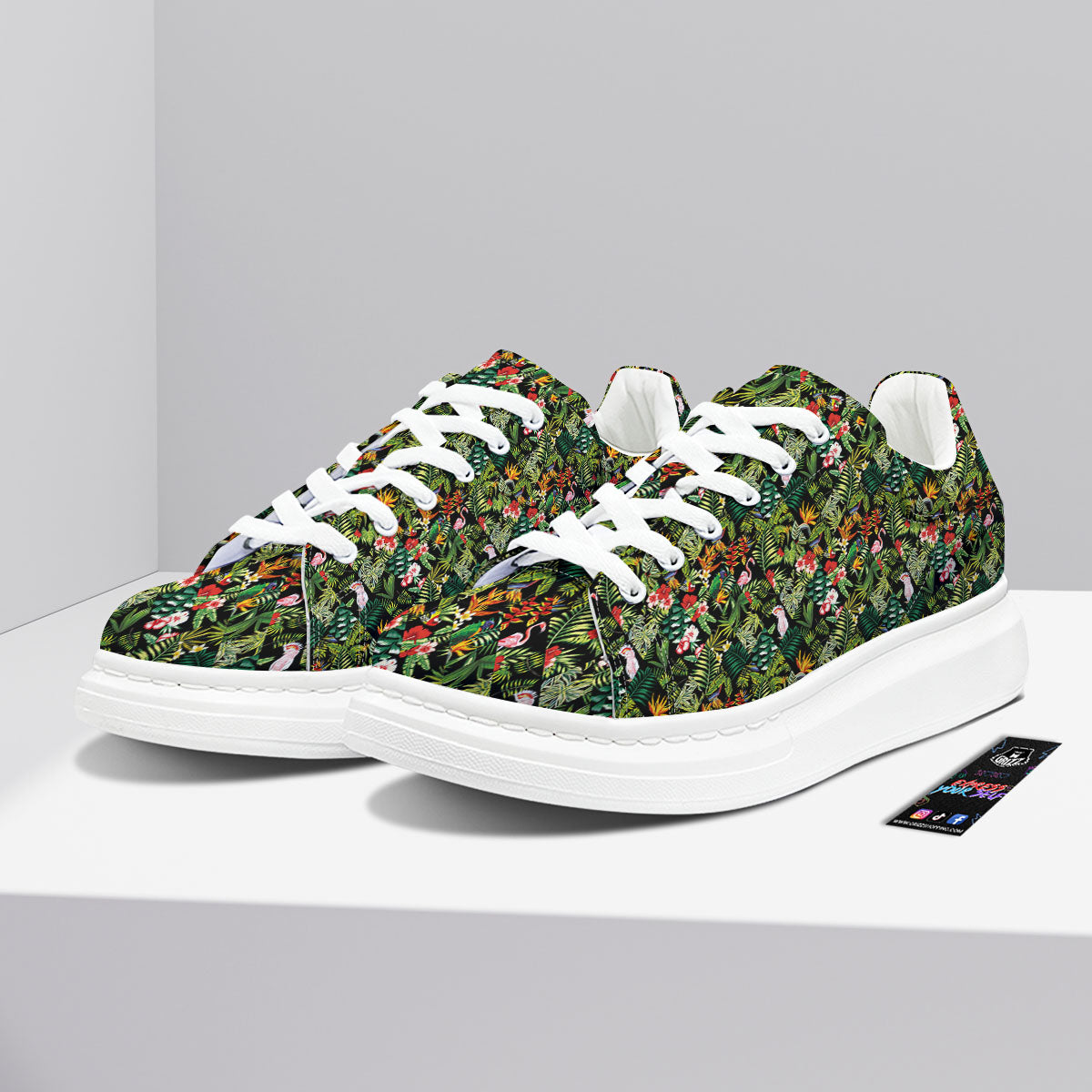 Patchwork Exotic Print Pattern Platform Shoes-grizzshop