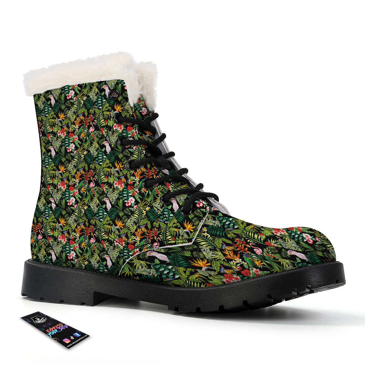 Patchwork Exotic Print Pattern Winter Boots-grizzshop