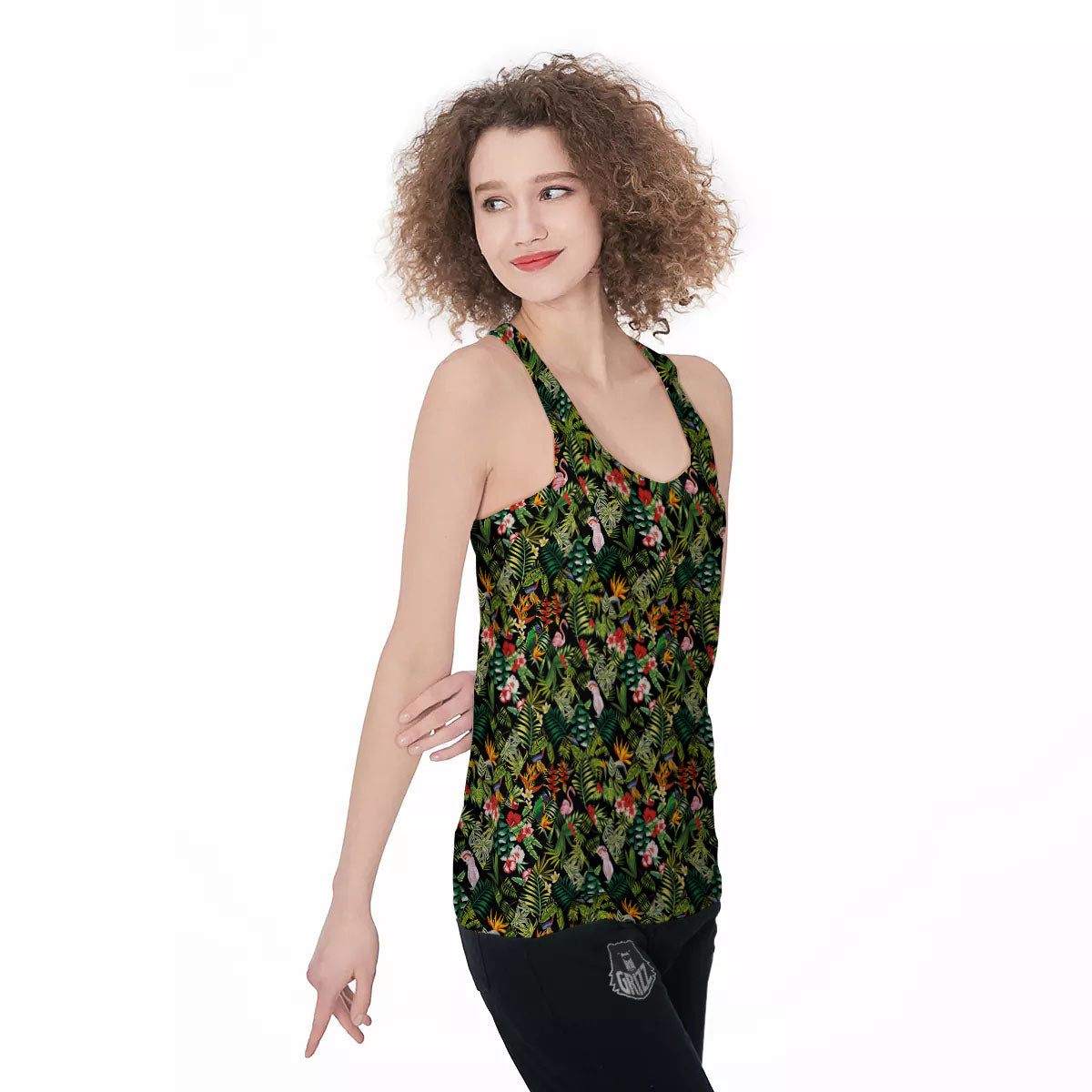 Patchwork Exotic Print Pattern Women's Racerback Tank Top-grizzshop