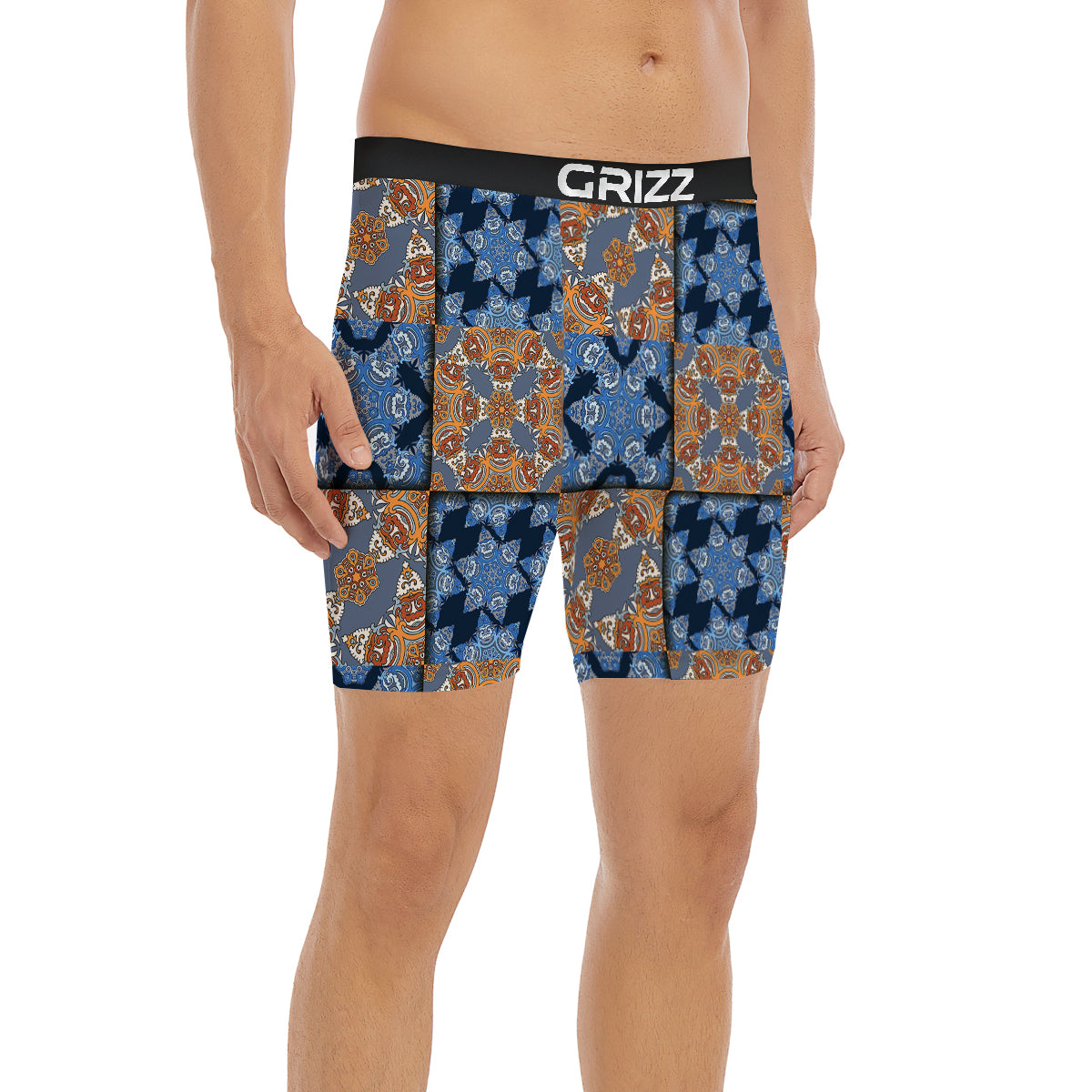 Patchwork Floral Vintage Print Pattern Boxer Briefs-grizzshop