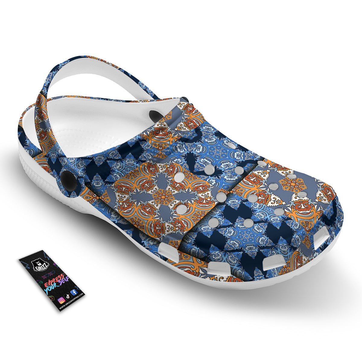 Patchwork Floral Vintage Print Pattern Clog-grizzshop