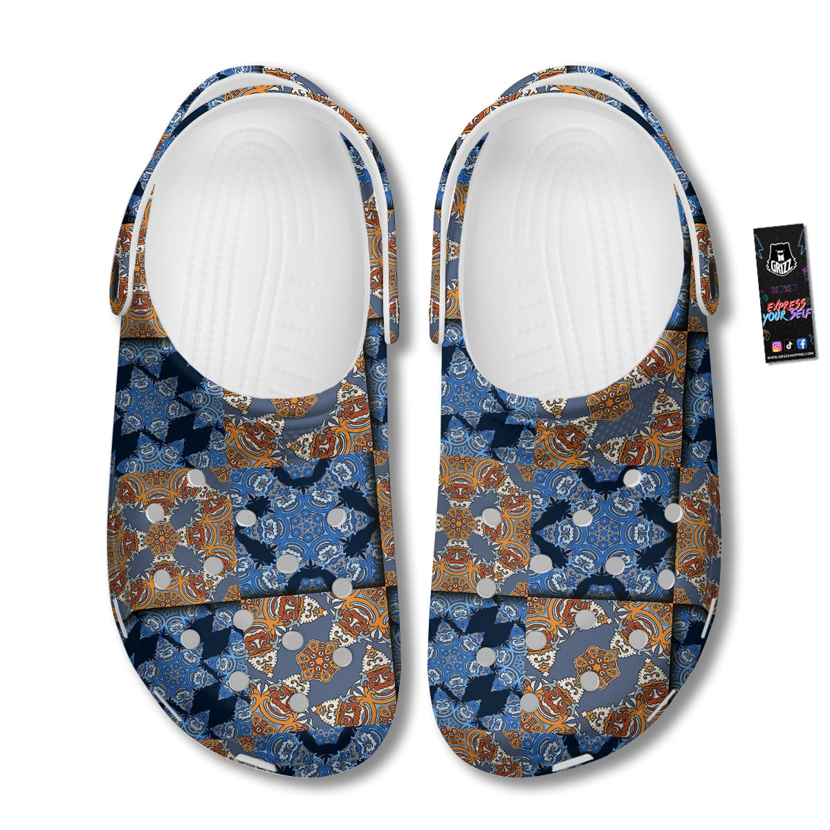 Patchwork Floral Vintage Print Pattern Clog-grizzshop