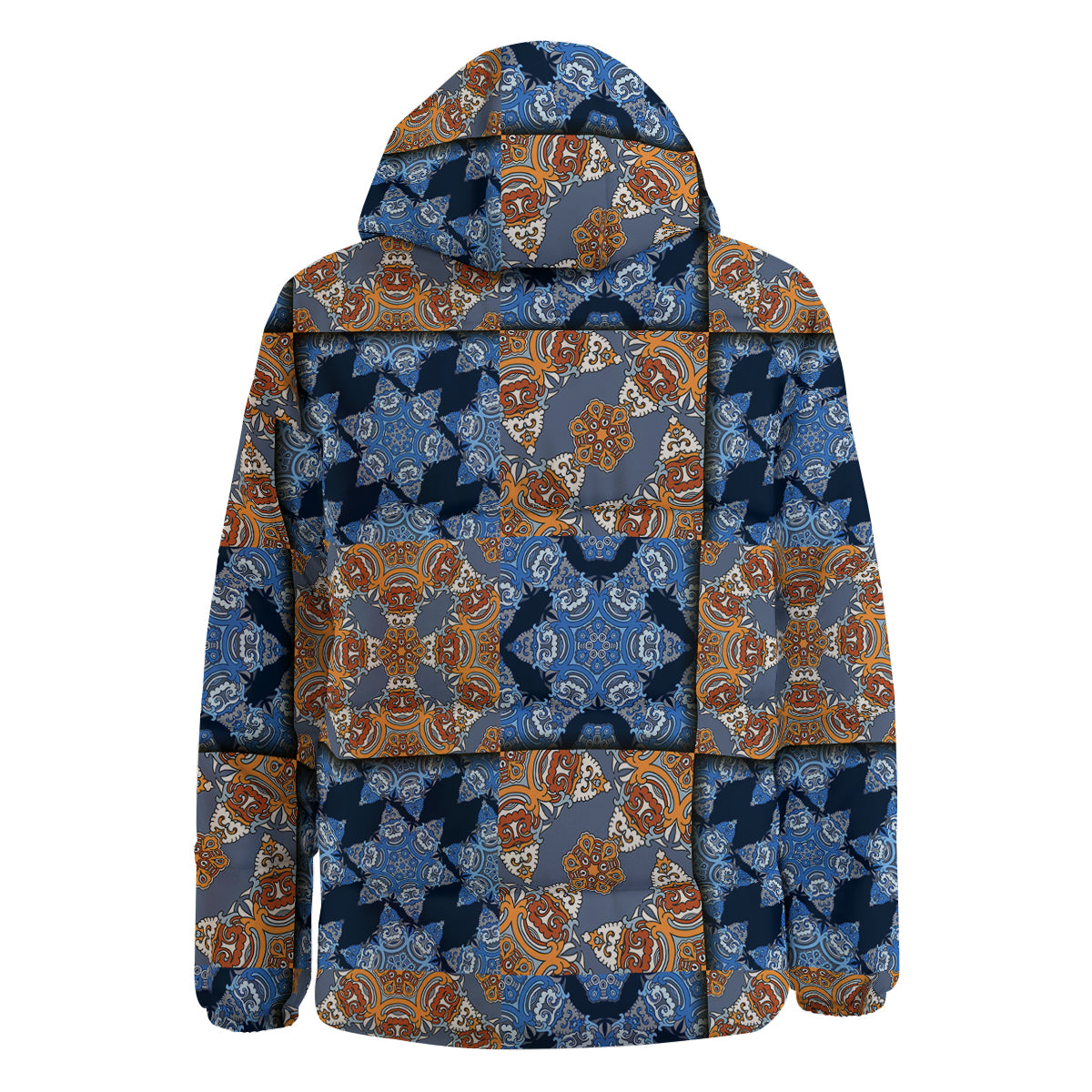 Patchwork Floral Vintage Print Pattern Down Jacket-grizzshop