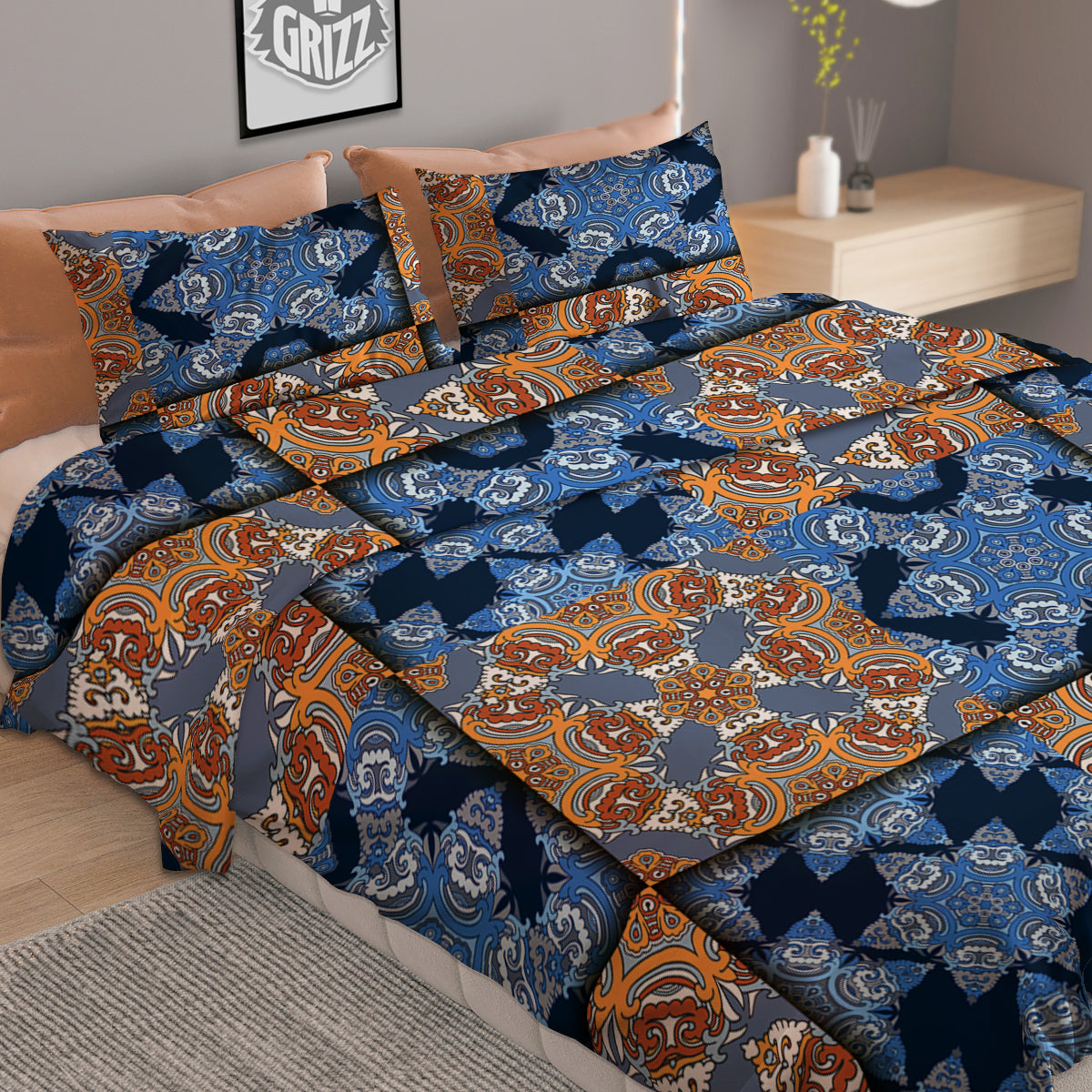 Patchwork Floral Vintage Print Pattern Duvet Cover Bedding Set