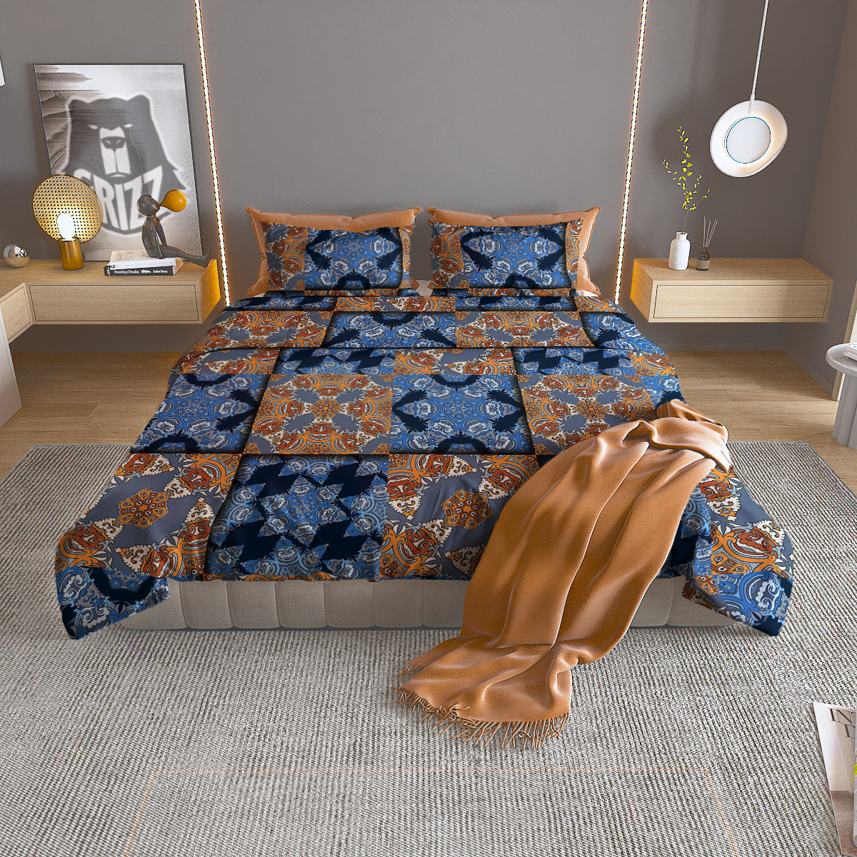 Patchwork Floral Vintage Print Pattern Duvet Cover Bedding Set