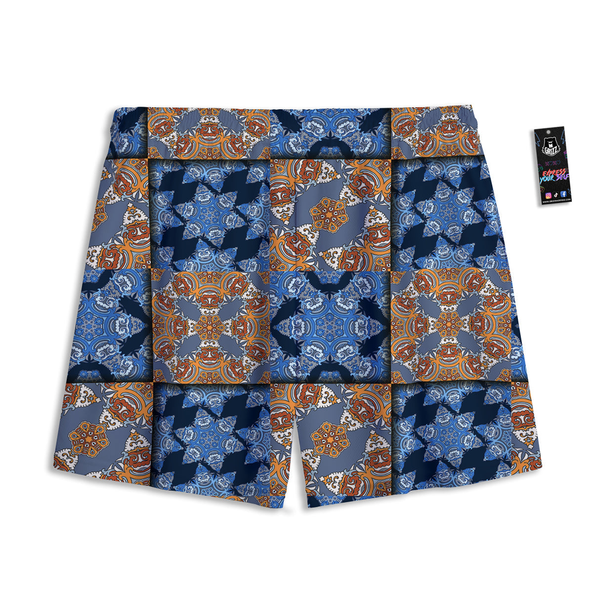 Patchwork Floral Vintage Print Pattern Mesh Shorts