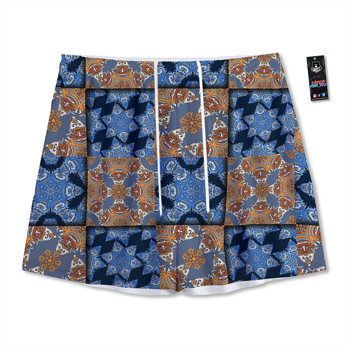 Patchwork Floral Vintage Print Pattern Mesh Shorts