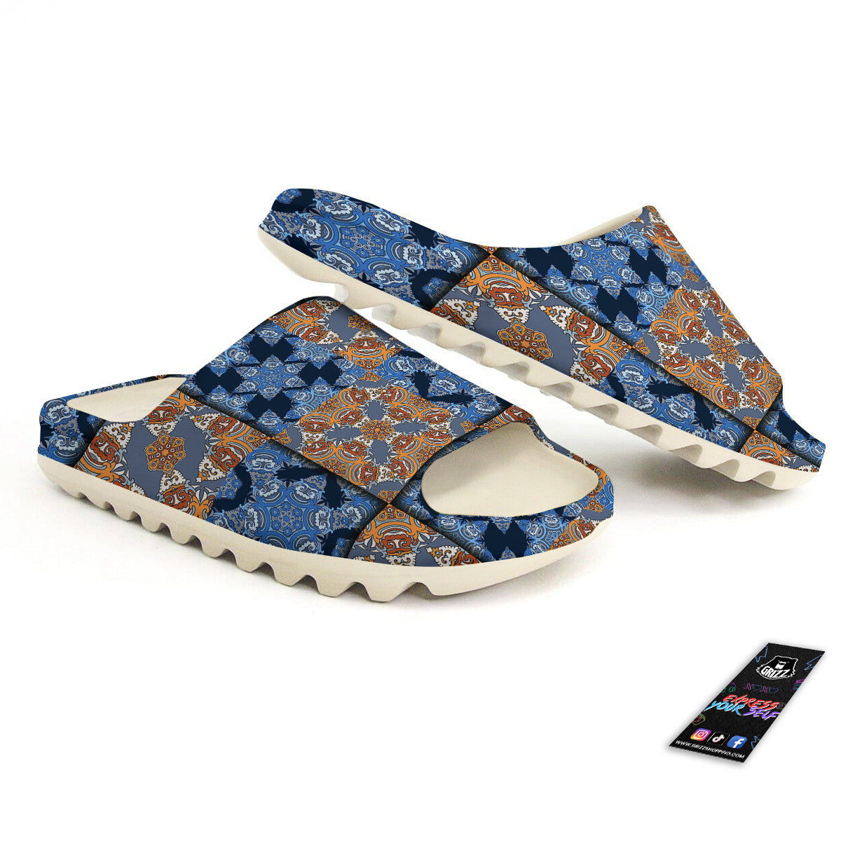 Patchwork Floral Vintage Print Pattern Sandals-grizzshop