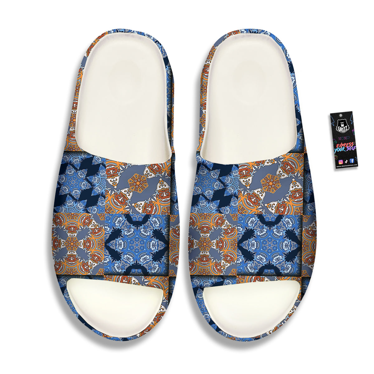 Patchwork Floral Vintage Print Pattern Sandals-grizzshop