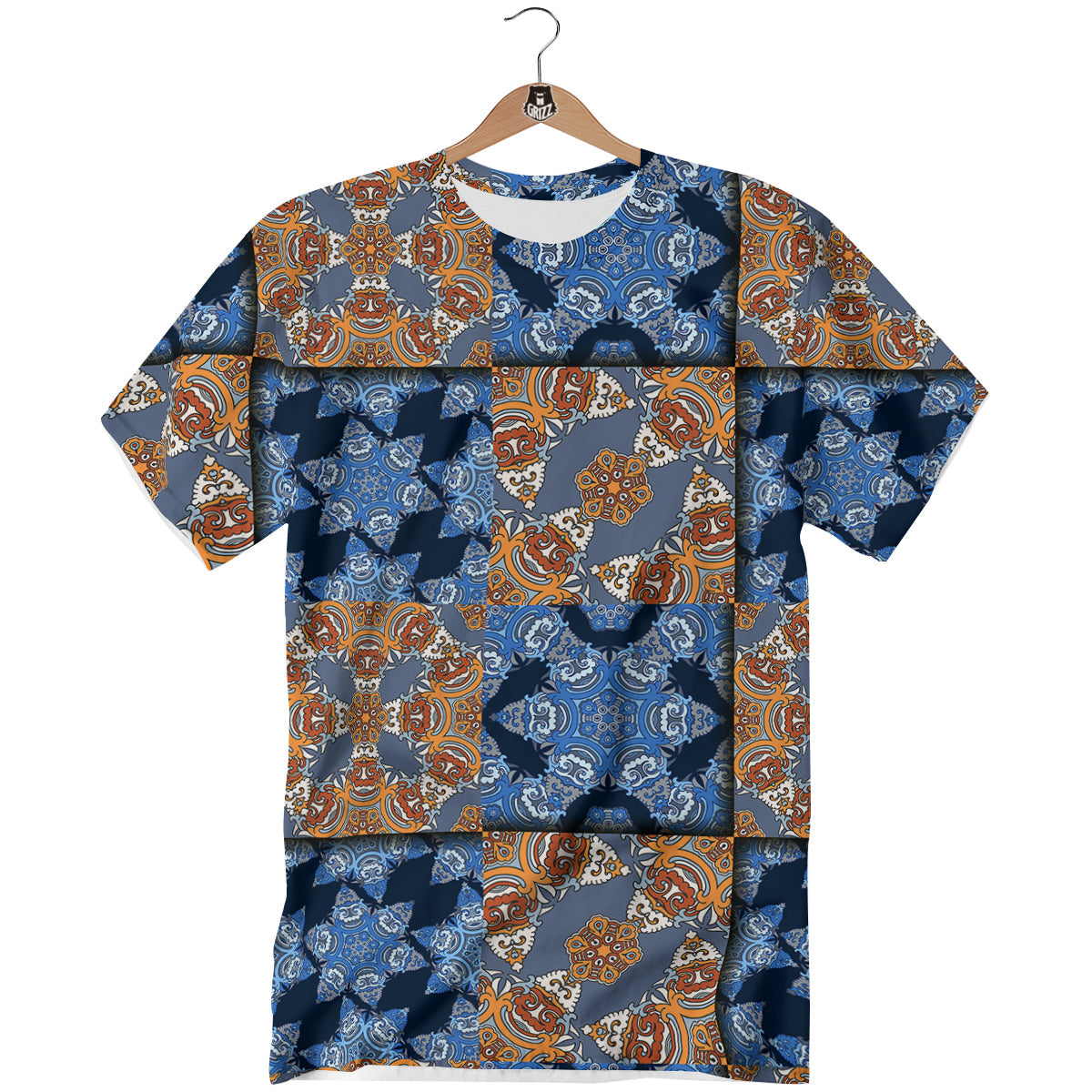 Patchwork Floral Vintage Print Pattern T-Shirt-grizzshop