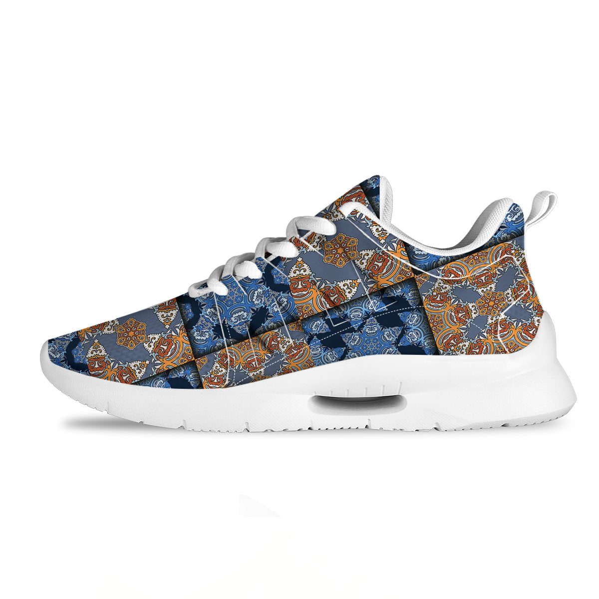 Patchwork Floral Vintage Print Pattern Tennis Shoes-grizzshop