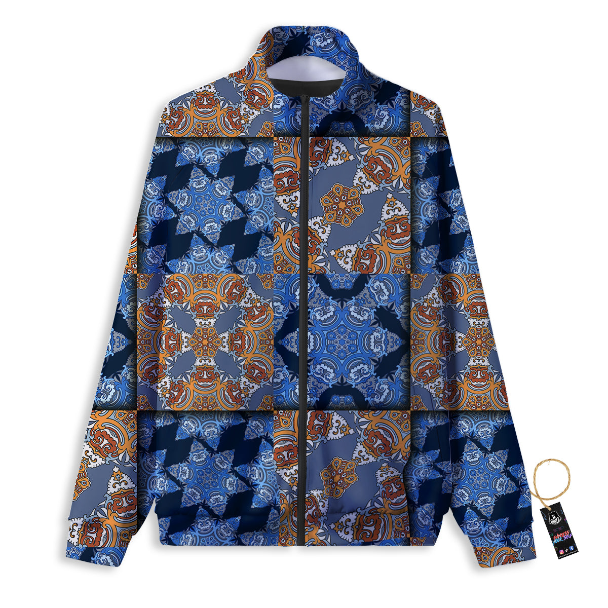 Patchwork Floral Vintage Print Pattern Track Jacket-grizzshop