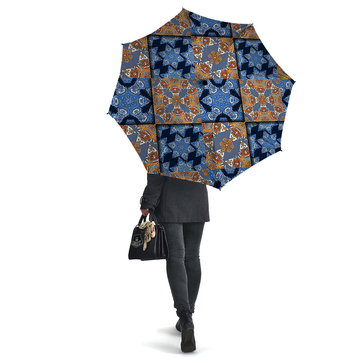 Patchwork Floral Vintage Print Pattern Umbrella-grizzshop