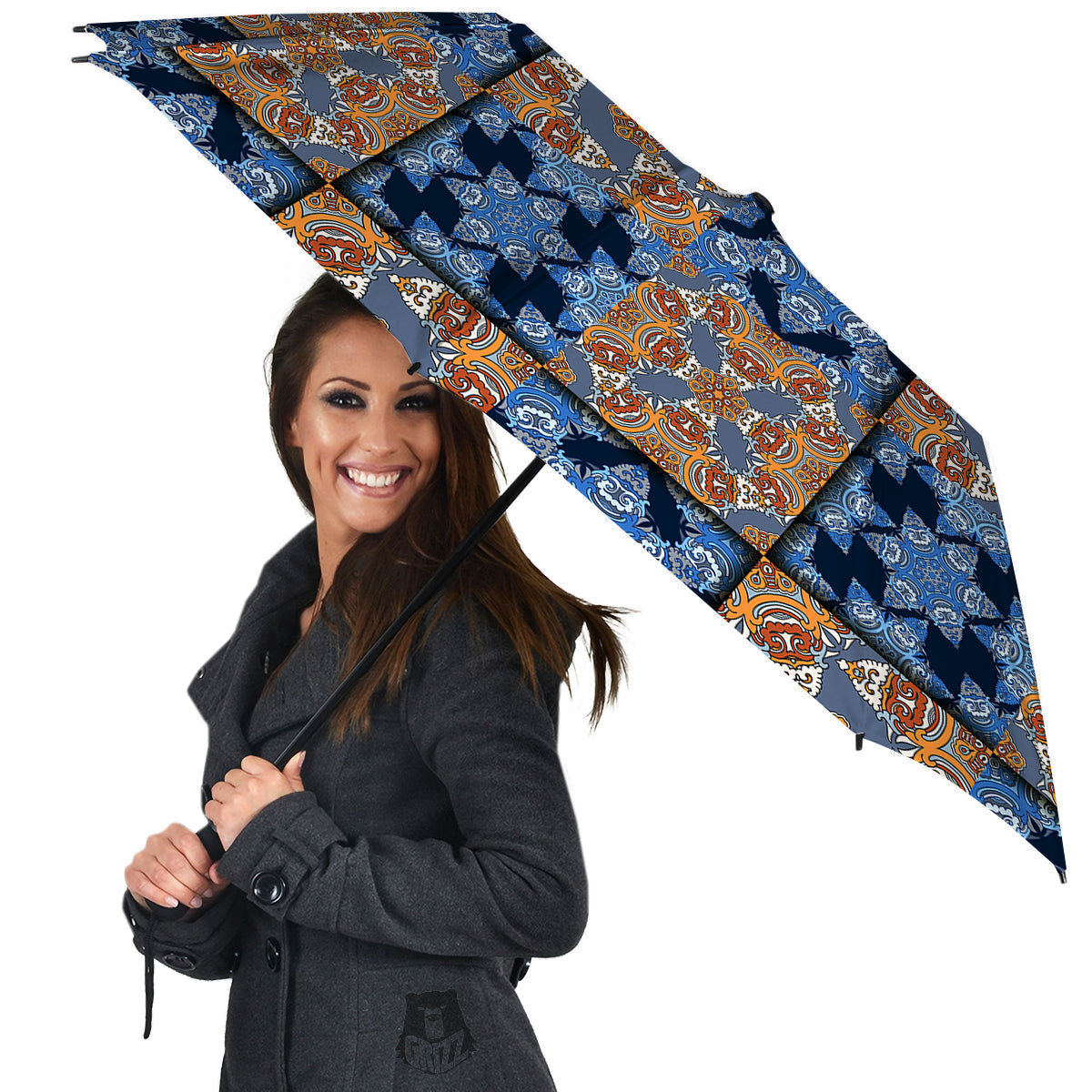 Patchwork Floral Vintage Print Pattern Umbrella-grizzshop