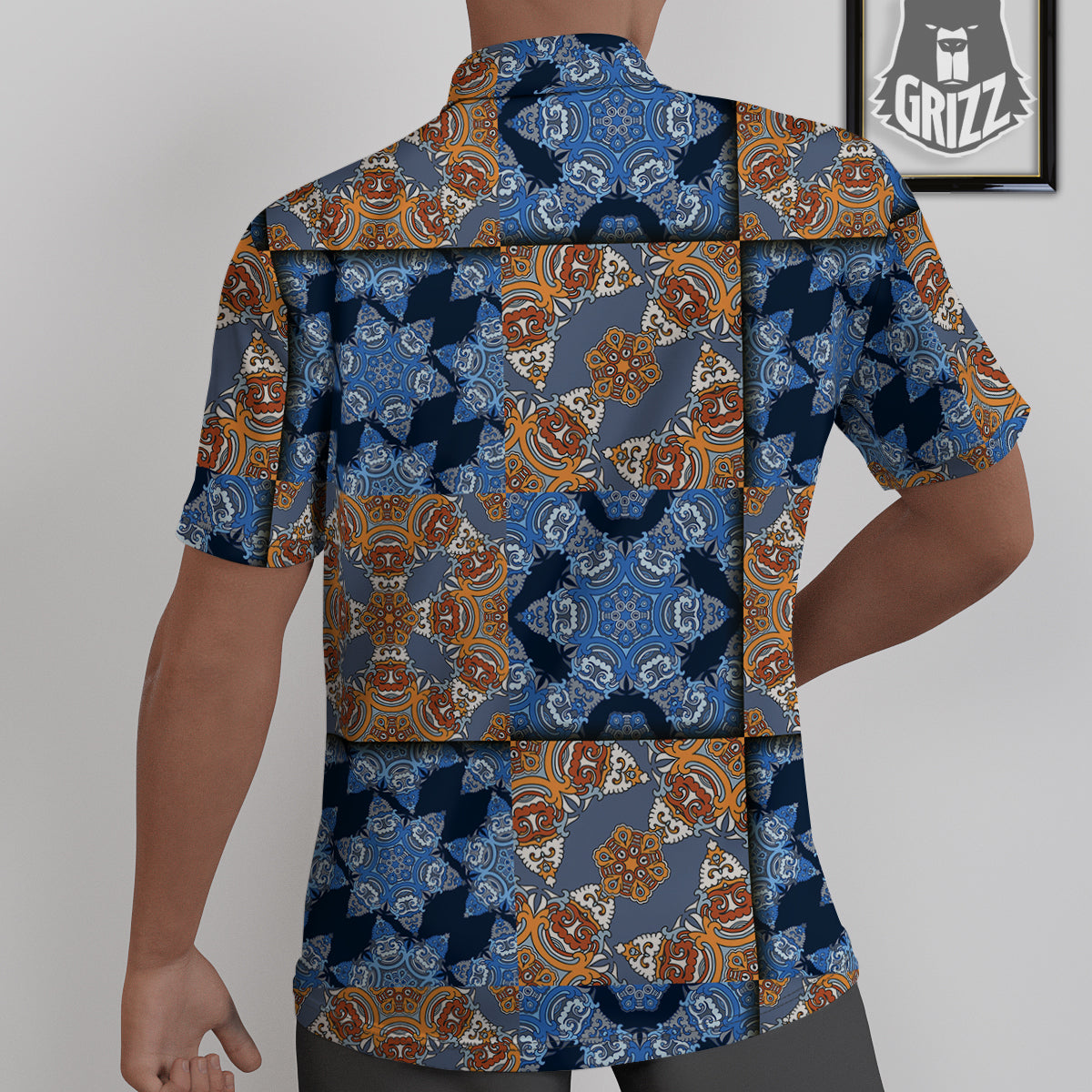 Patchwork Floral Vintage Print Pattern Untucked Shirts-grizzshop