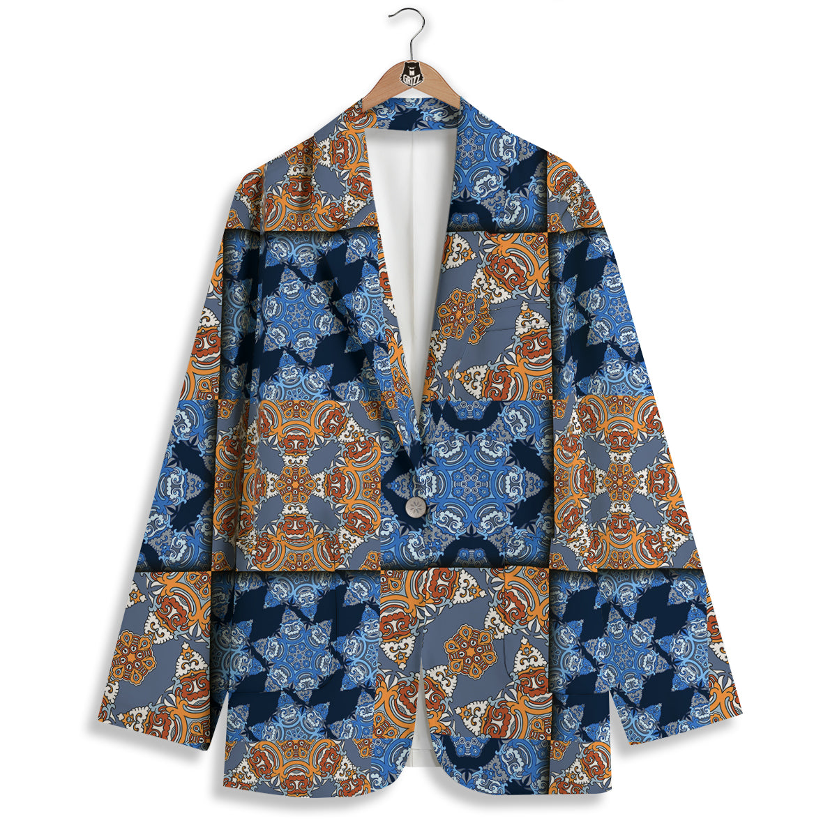 Patchwork Floral Vintage Print Pattern Women's Blazer-grizzshop