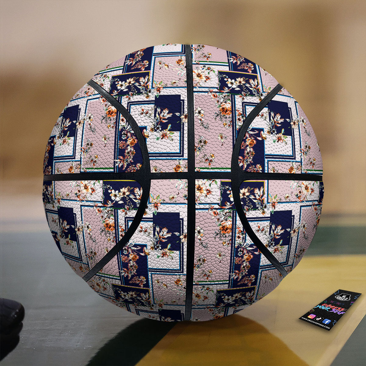 Patchwork Flower Vintage Print Pattern Basketball