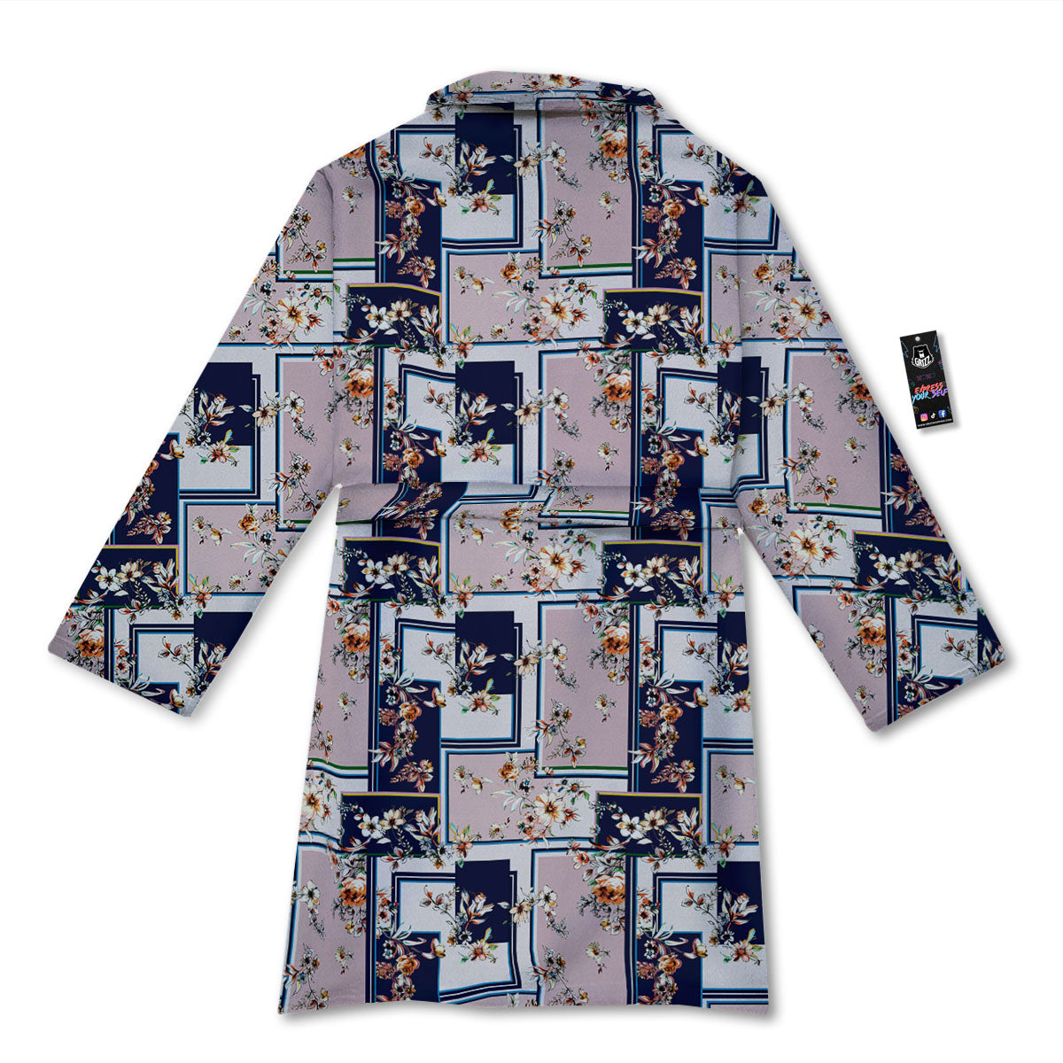 Patchwork Flower Vintage Print Pattern Bathrobe-grizzshop