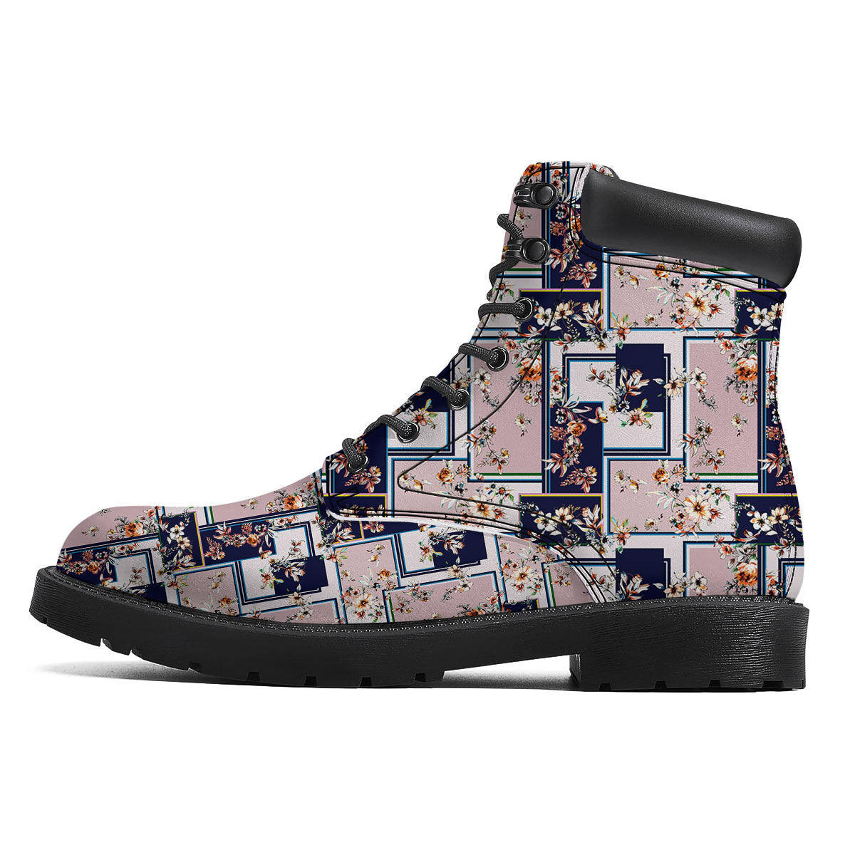 Patchwork Flower Vintage Print Pattern Boots-grizzshop
