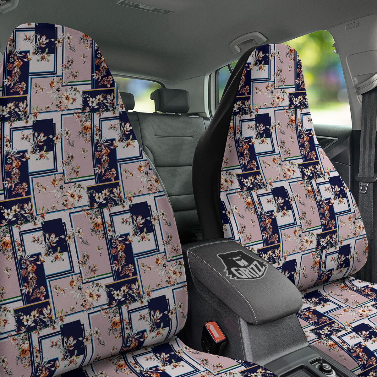 Patchwork Flower Vintage Print Pattern Car Seat Covers-grizzshop