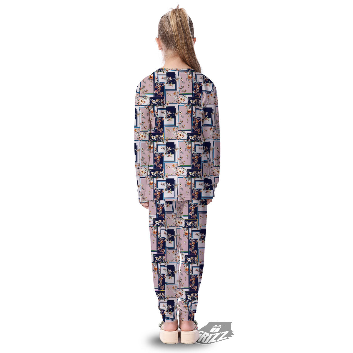 Patchwork Flower Vintage Print Pattern Kid's Pajamas-grizzshop