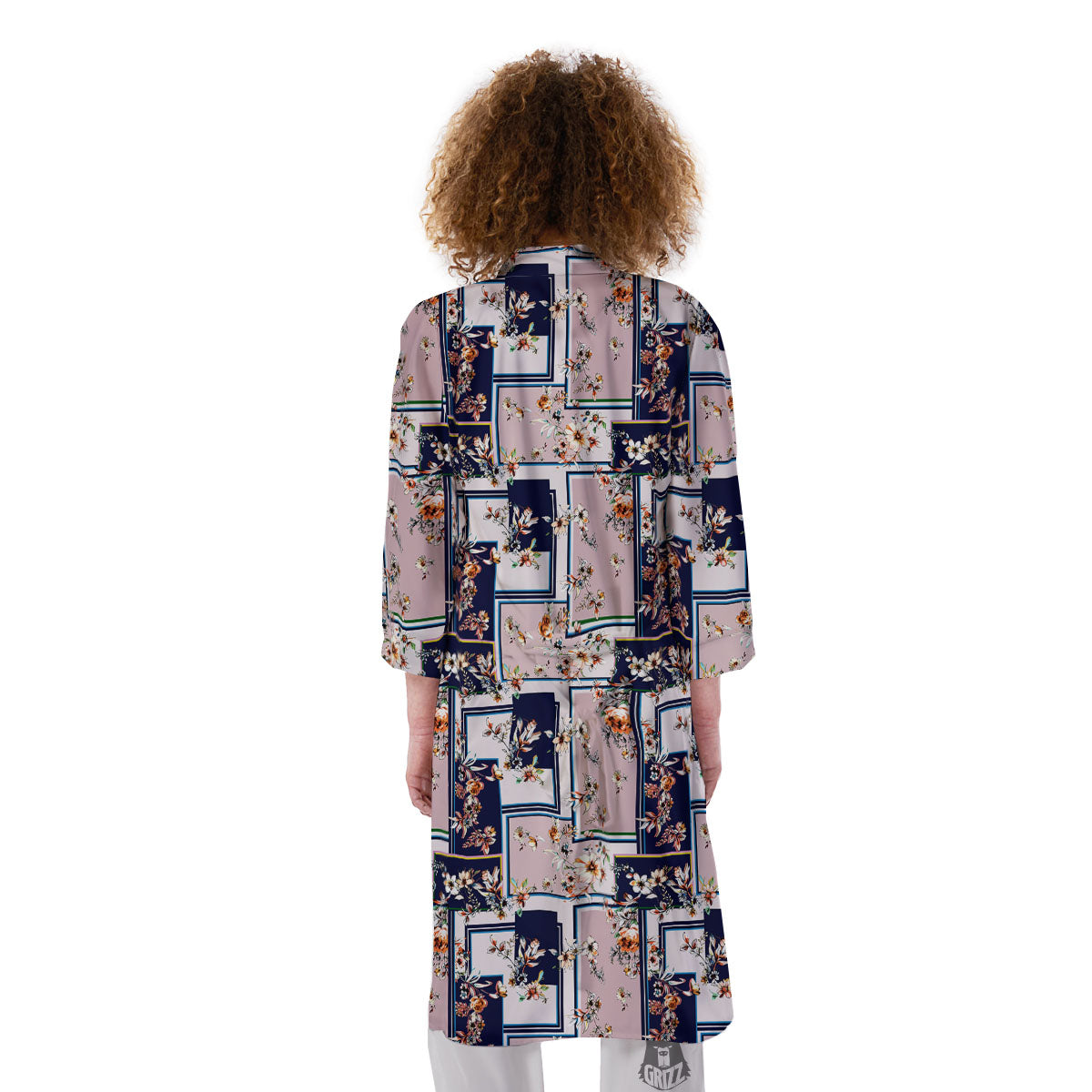 Patchwork Flower Vintage Print Pattern Kimono-grizzshop