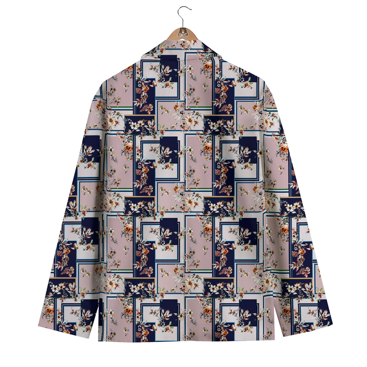 Patchwork Flower Vintage Print Pattern Men's Blazer-grizzshop