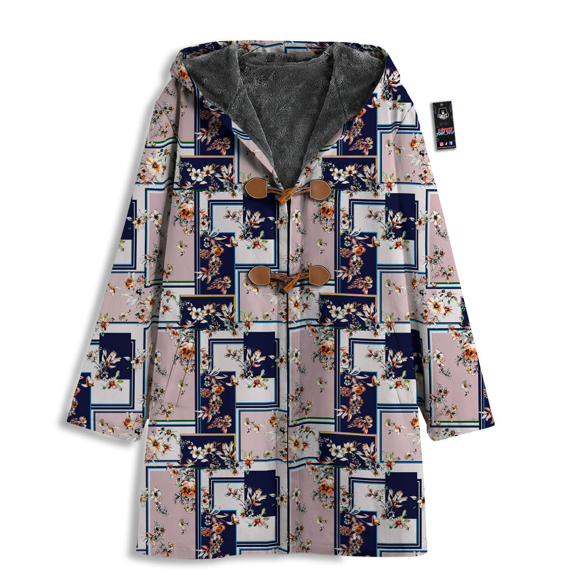 Patchwork Flower Vintage Print Pattern Men's Windbreaker Jacket-grizzshop