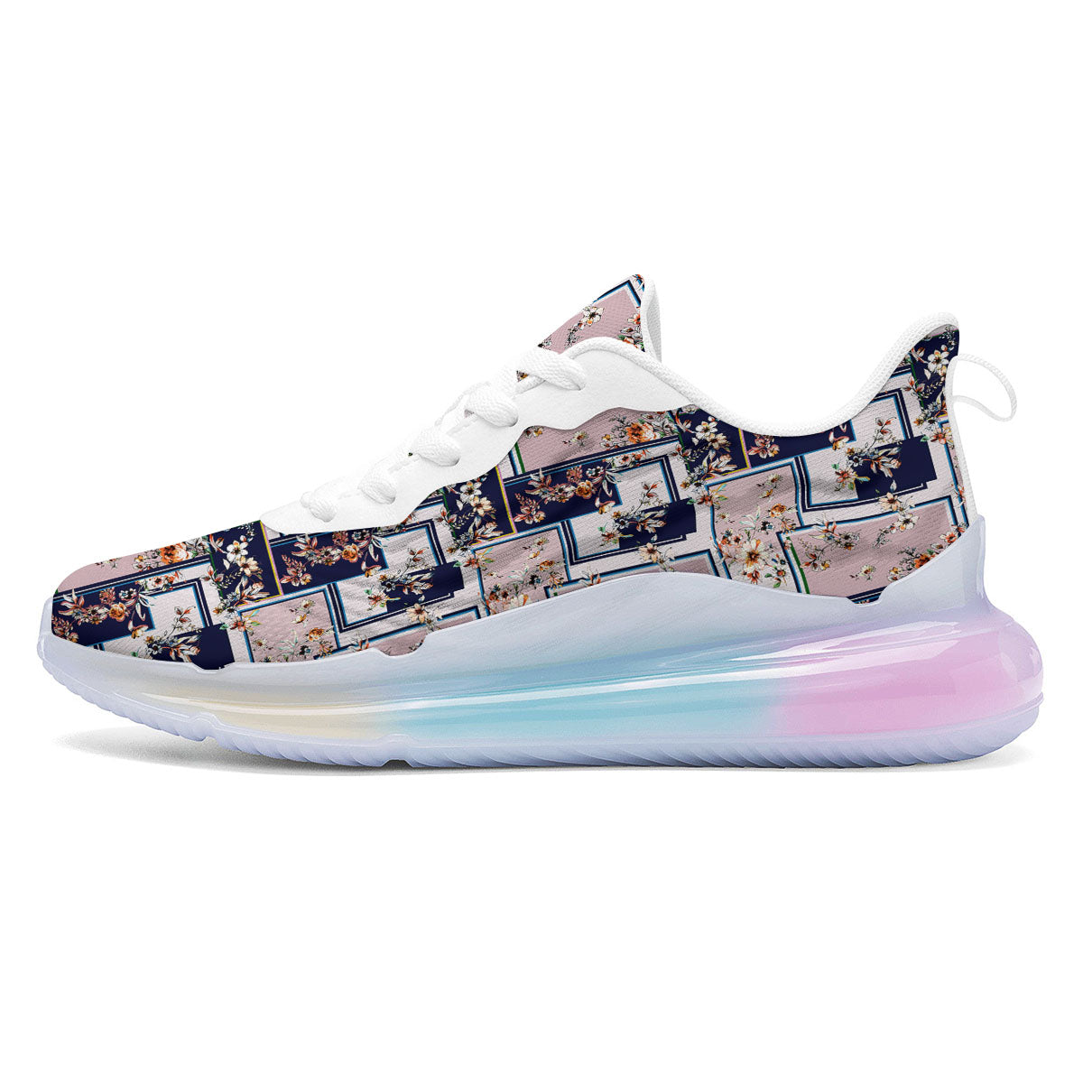 Patchwork Flower Vintage Print Pattern Running Sneakers-grizzshop
