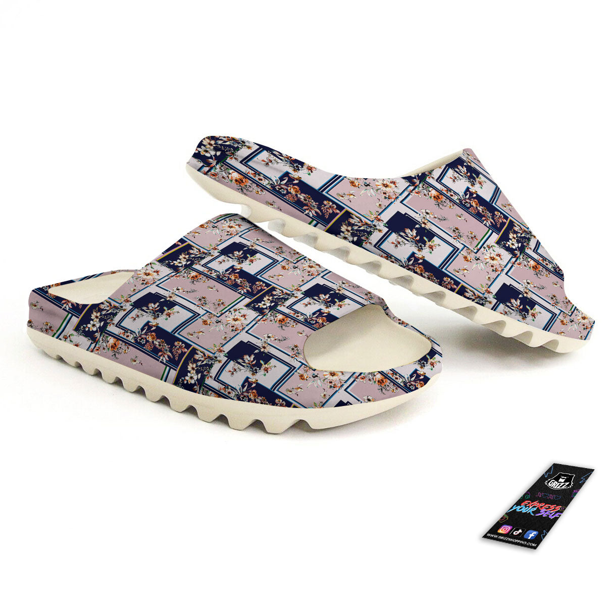 Patchwork Flower Vintage Print Pattern Sandals-grizzshop