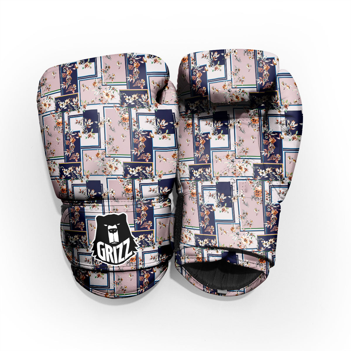 Patchwork Flower Vintage Print Pattern Pro Boxing Glove