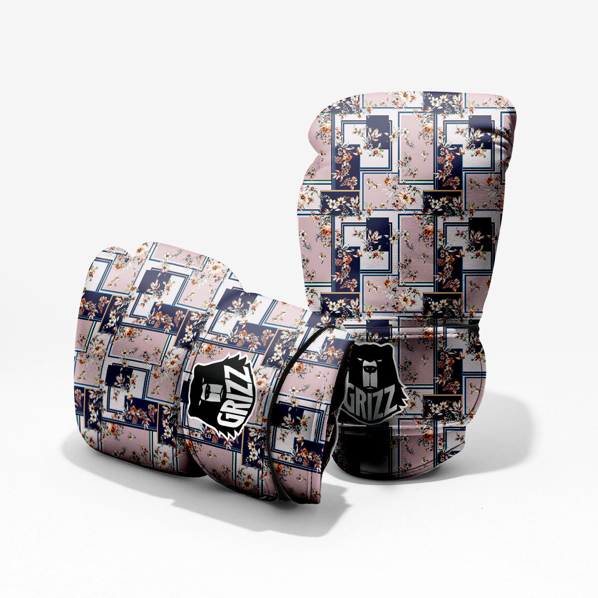 Patchwork Flower Vintage Print Pattern Pro Boxing Glove