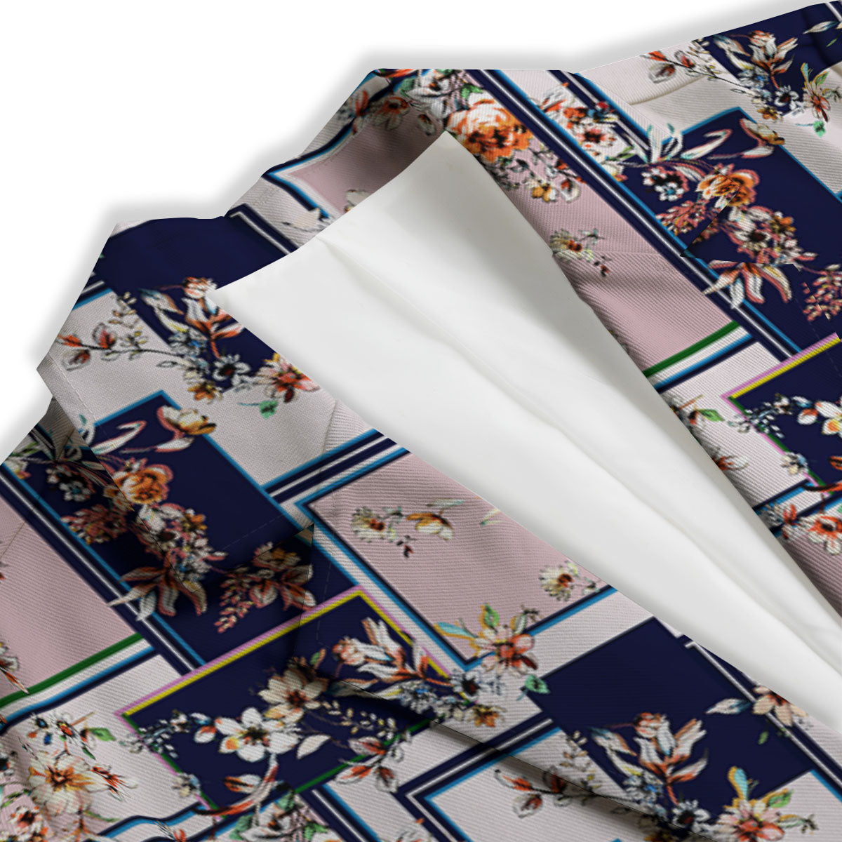 Patchwork Flower Vintage Print Pattern Women's Blazer-grizzshop